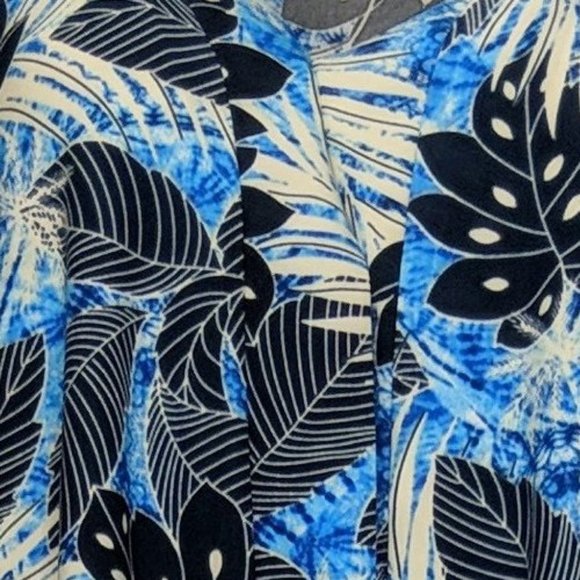 NWT ATTITUDES BY RENEE PRINT COMO JERSEY LOUNGE KIMONO TIE DYE TROPICS XXS - Picture 8 of 12